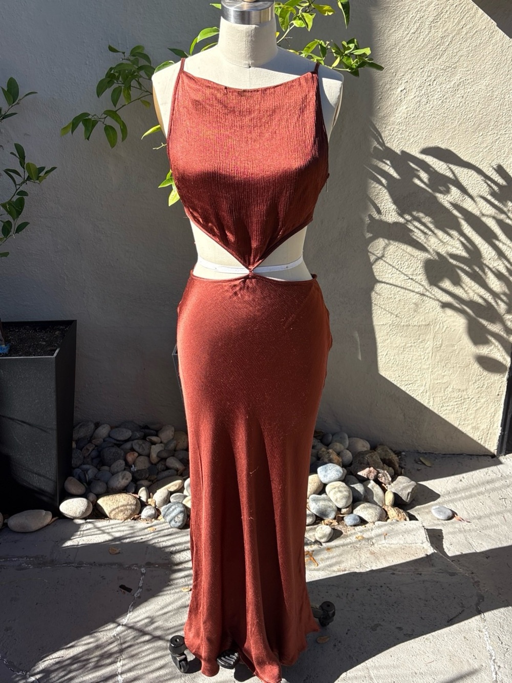 Bec + Bridge Rust Cutout Maxi Dress with cut out